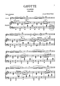 Gossek - Gavotte for violin (Elmann) - Piano part - First page